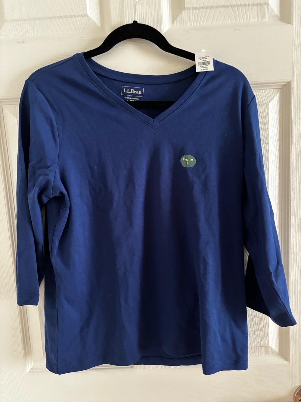 L.L. Bean Women's V-Neck Long Sleeve Tee in Royal Blue